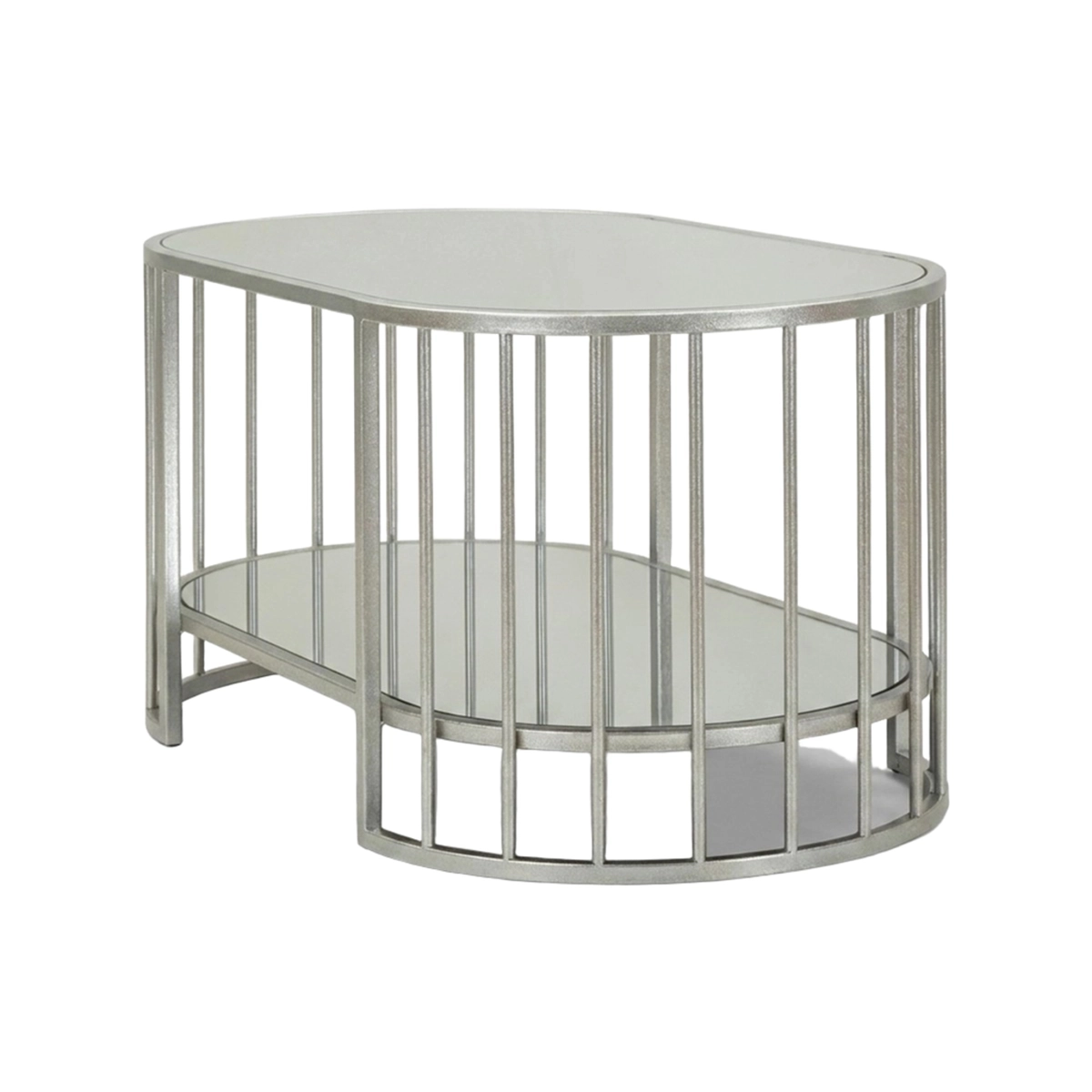 Smirne Oval Iron Coffee Table with Double Shelf — 7