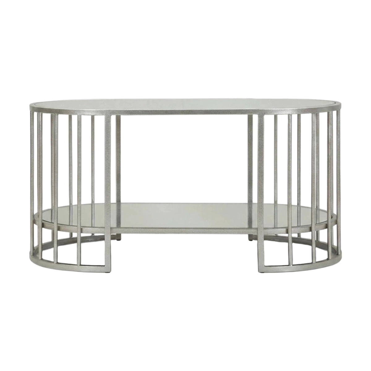 Smirne Oval Iron Coffee Table with Double Shelf — 6