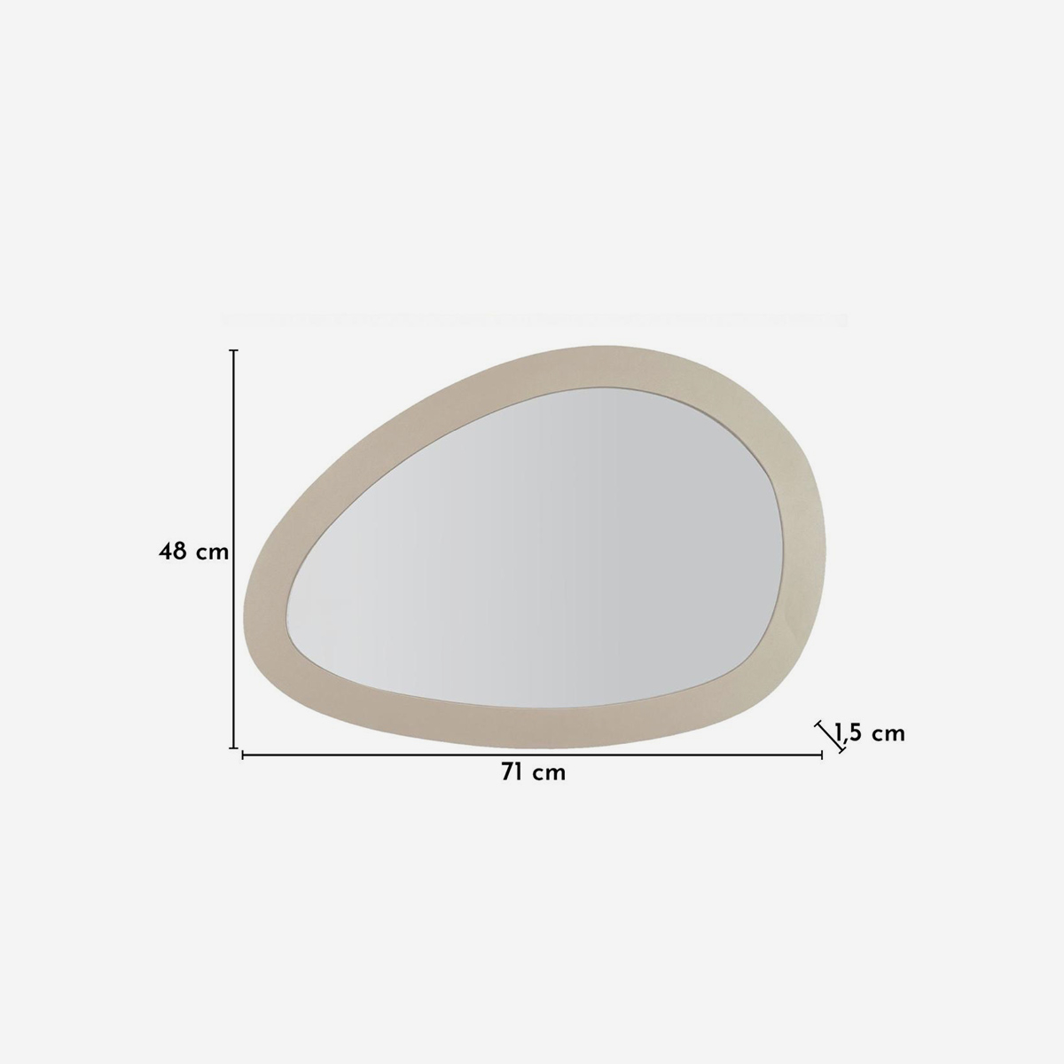 Saturno Modern Asymmetric Wall Mirror 71x48 cm — 4