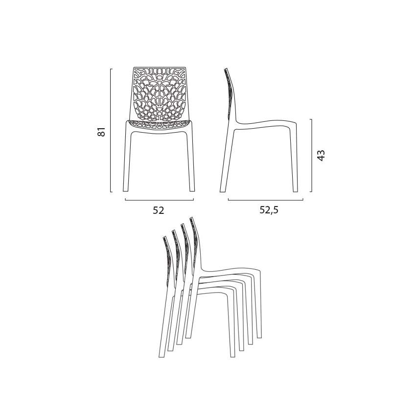 Set of 22 Stackable Chairs Per Bar Ristoranti Bar In Polipropilene Gruvyer Grand Soleil — 6