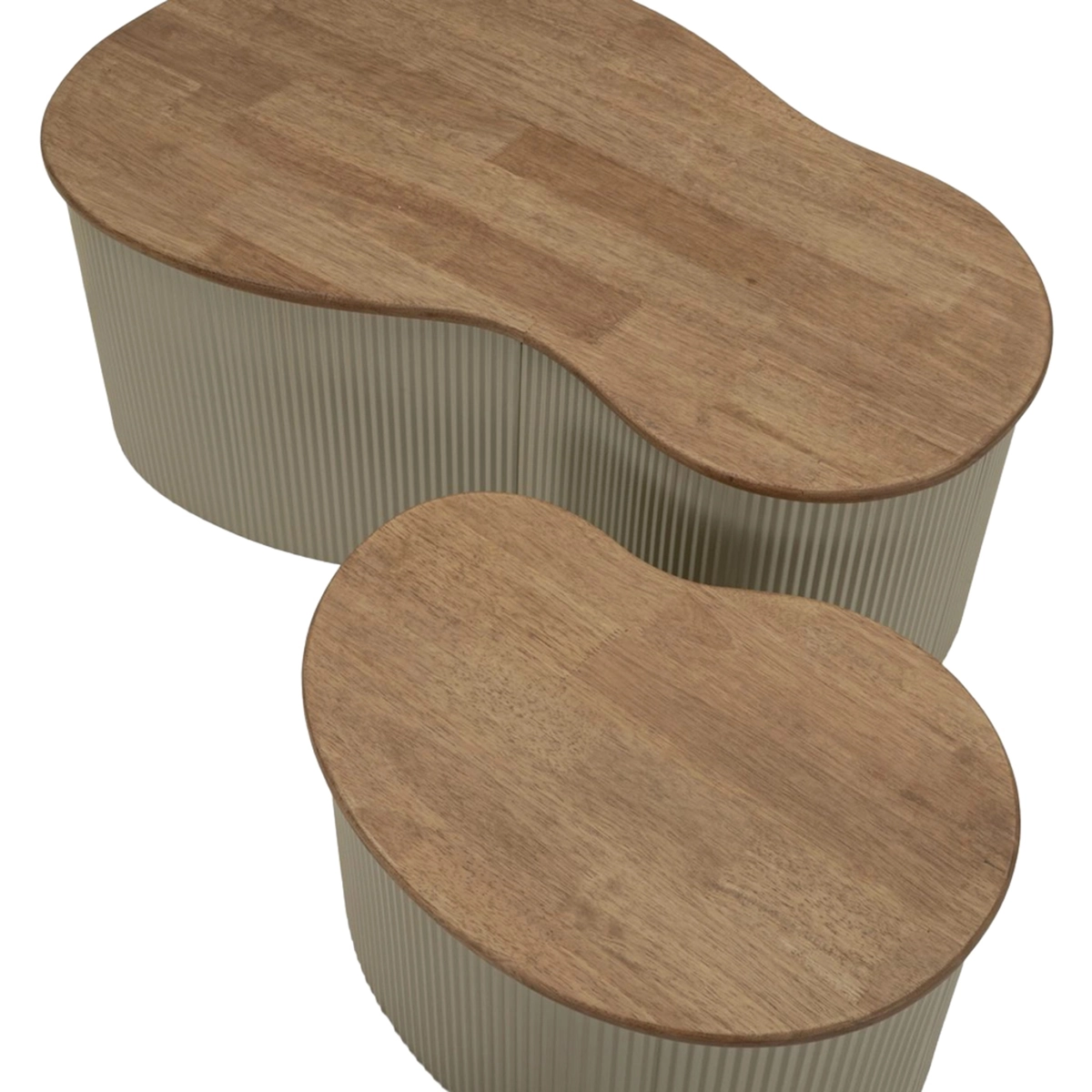 Frankfurt Set of 2 Coffee Tables in Legno Wood and Metal — 4
