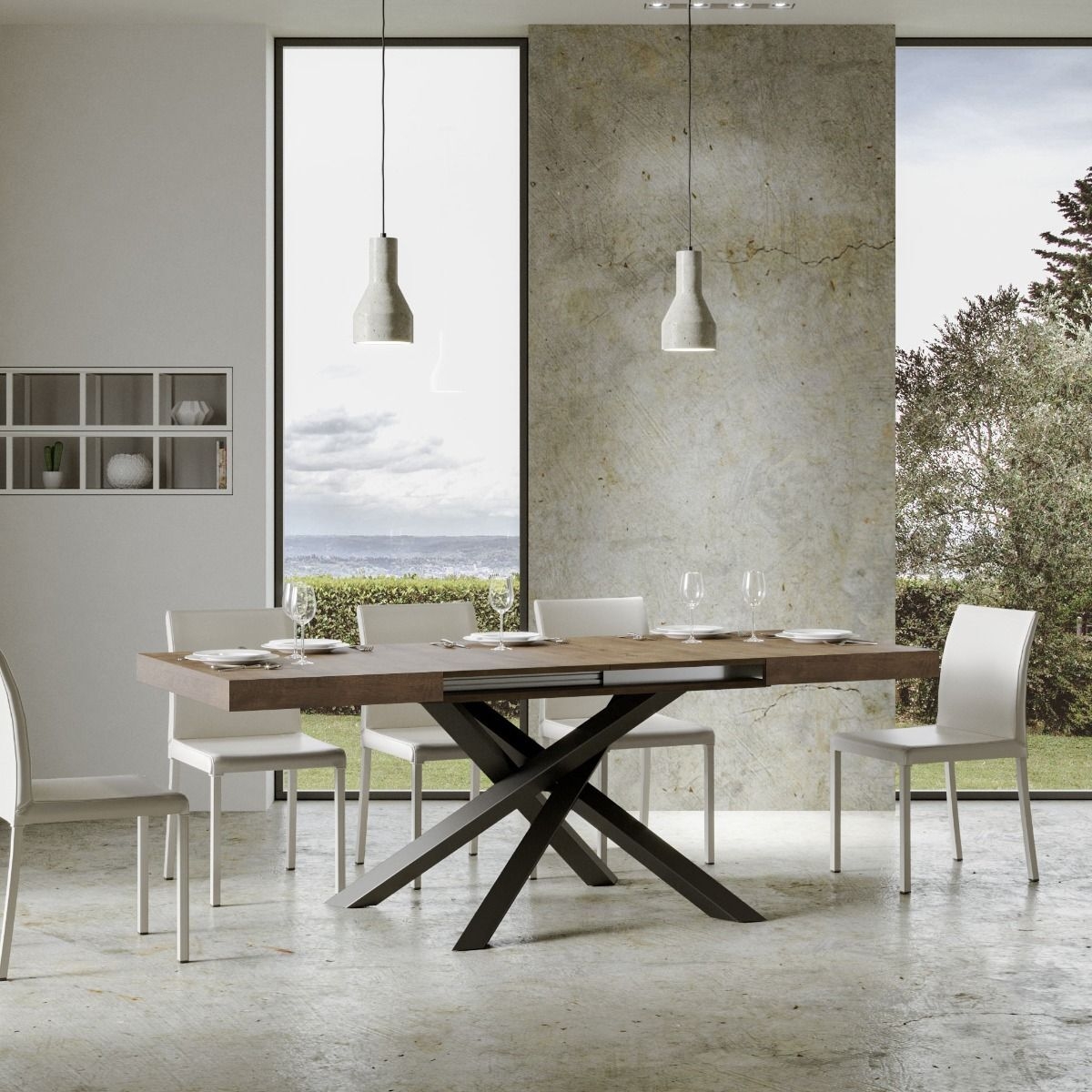 Volantis Modern Extendable Dining Table 90x180-284 for 12 — 3