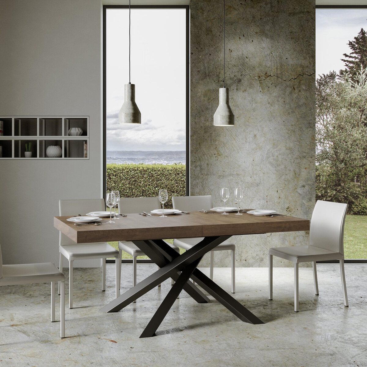Volantis Modern Extendable Dining Table 90x180-284 for 12 — 2