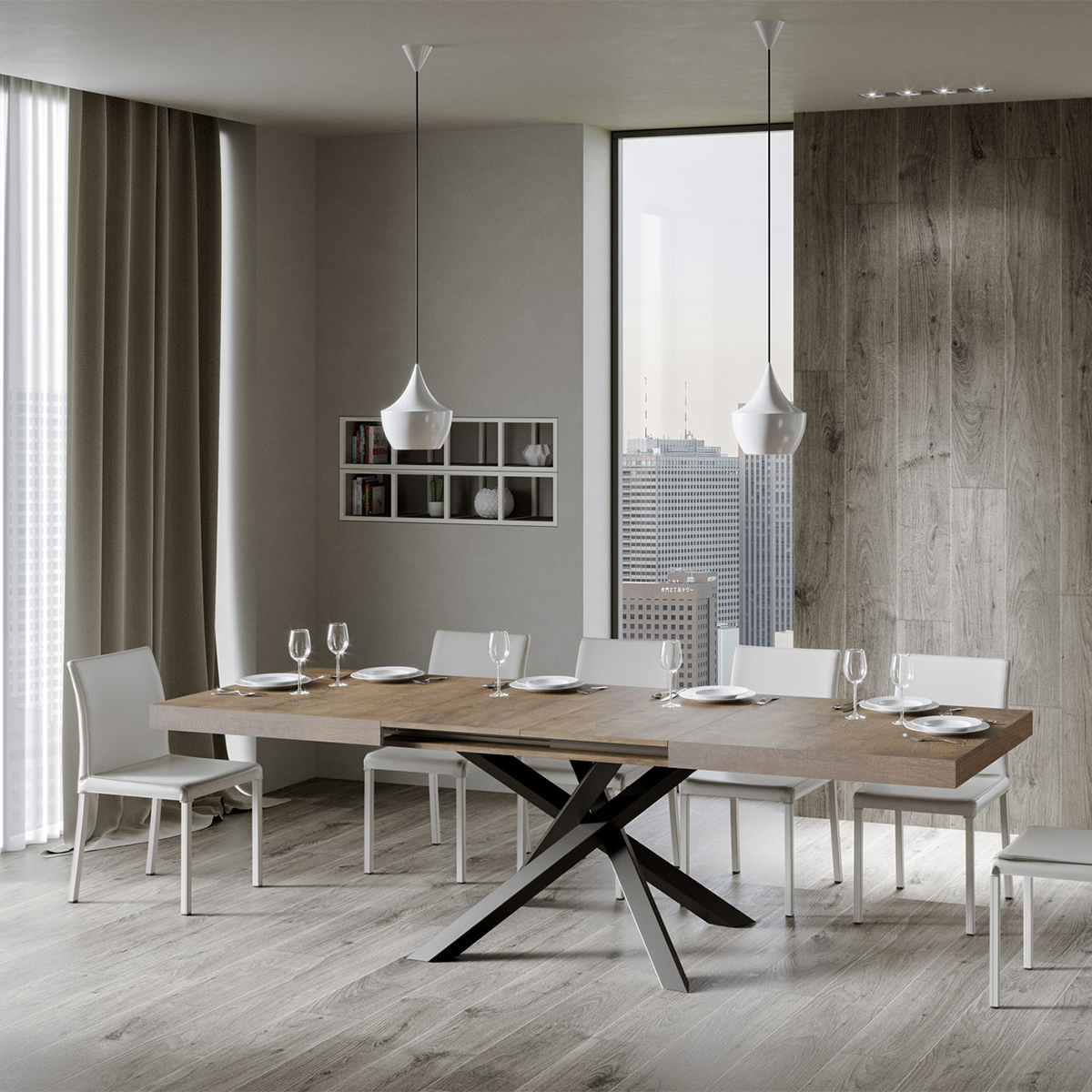 Volantis Modern Extendable Dining Table 90x180-284 for 12 — 4