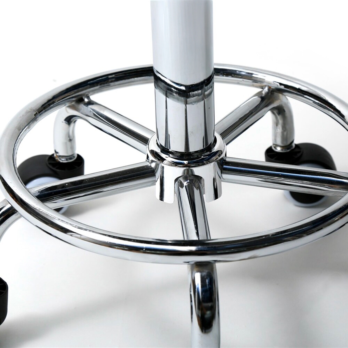 Nabu Swivel Stool with Wheels and Faux Leather Seat for Office or Salon — 6