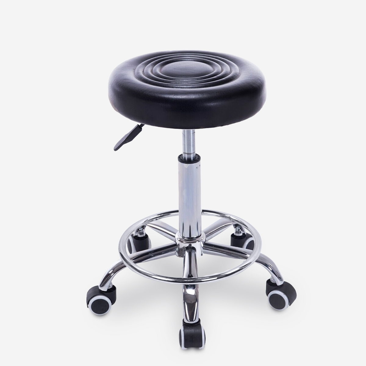 Nabu Swivel Stool with Wheels and Faux Leather Seat for Office or Salon — 4