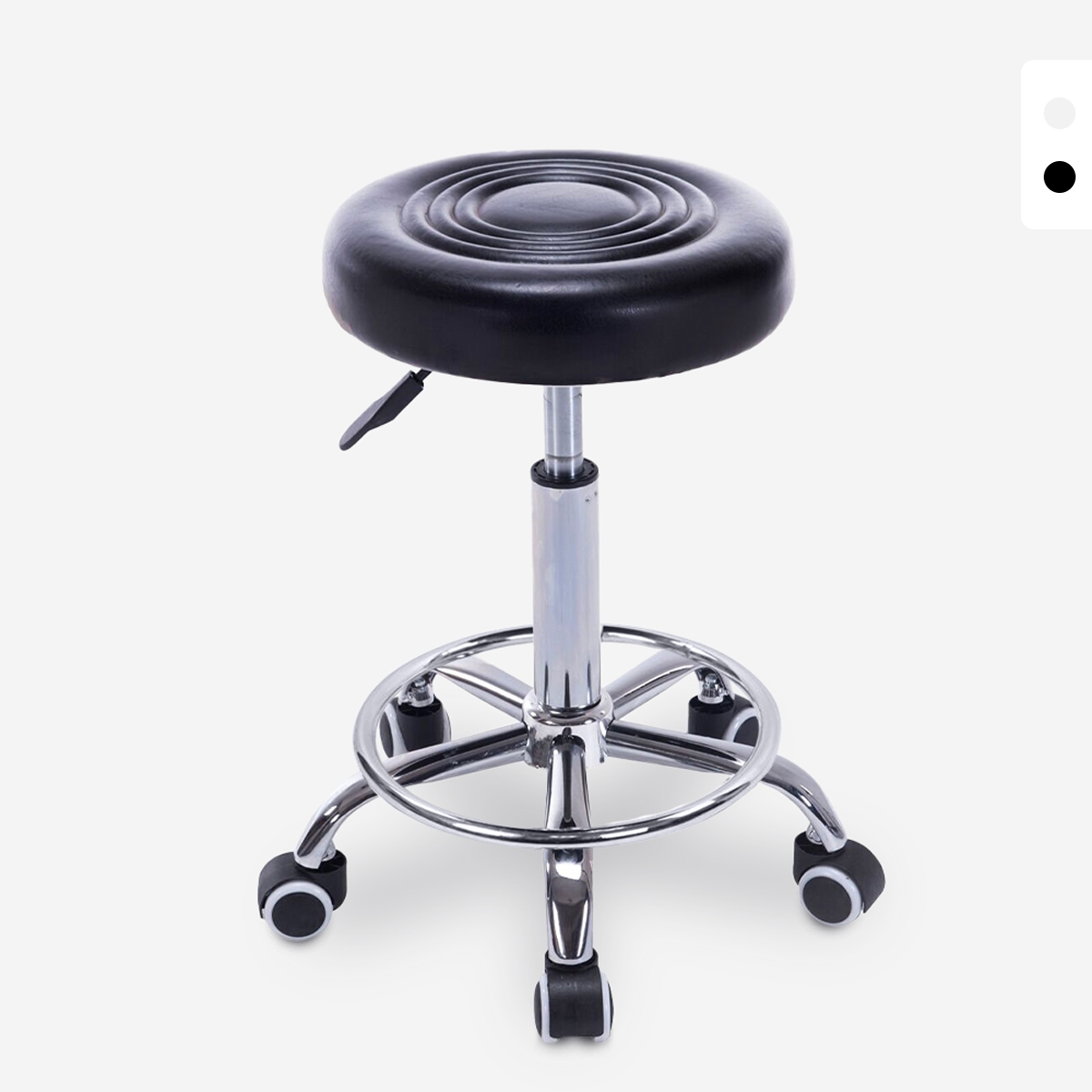 Nabu Swivel Stool with Wheels and Faux Leather Seat for Office or Salon — 1