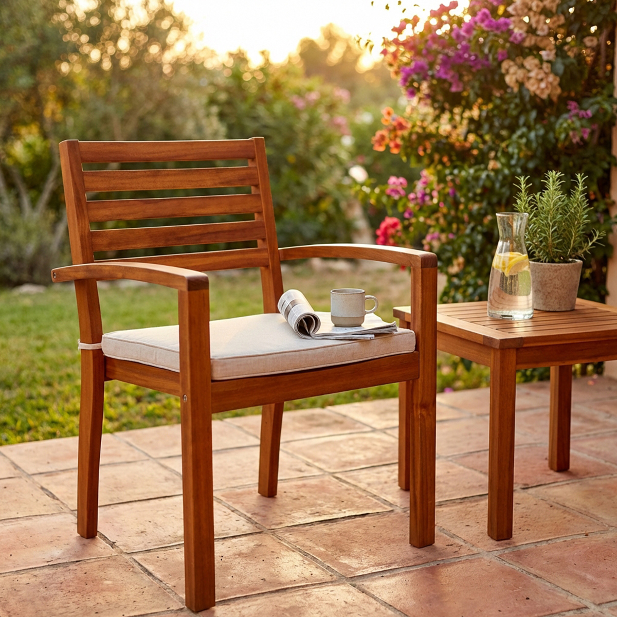 Minerva Cosma Stackable Wooden Garden Armchair in Solid Acacia — 2