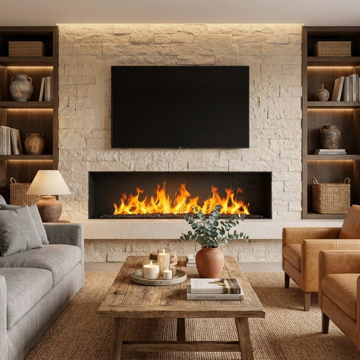 Built in water vapor electric fireplace insert Divina Fire DFVAPO120 — 2