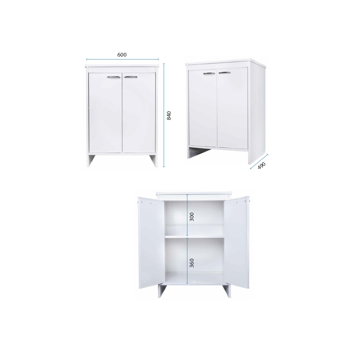 Laundry and bathroom cabinet in white PVC with 2 doors FB9002K Negrari — 6