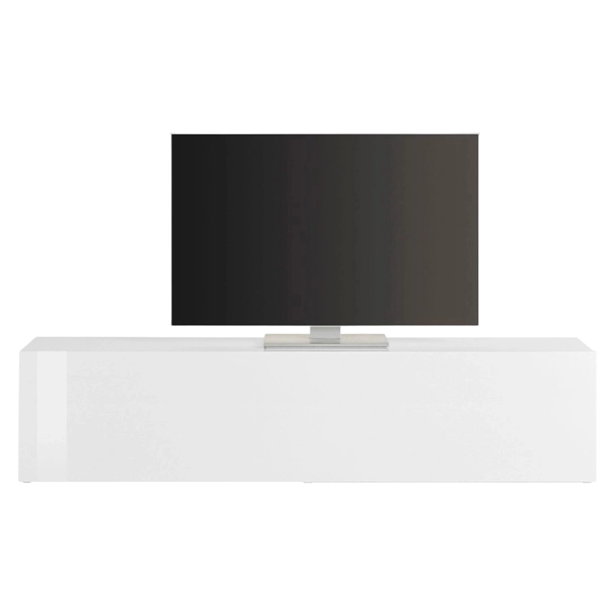 TV unit for living room 180cm glossy white Joy Low 1 flap door 2 compartments — 5