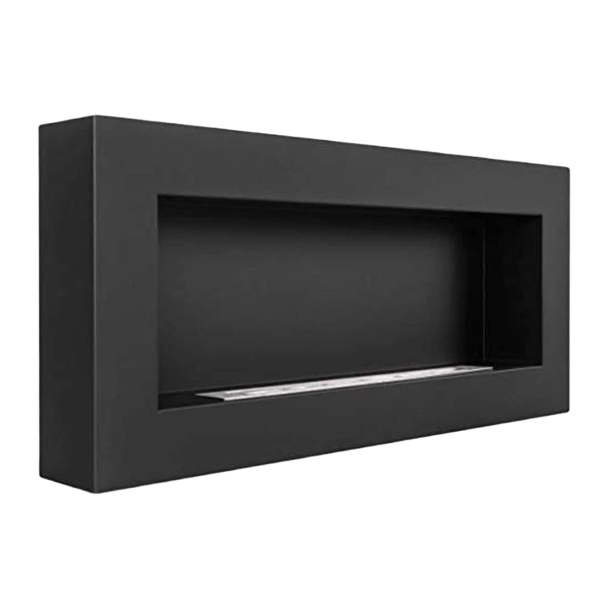 Wall Mounted Bioethanol Fireplace with Frame Divina Fire Siena Nero — 2