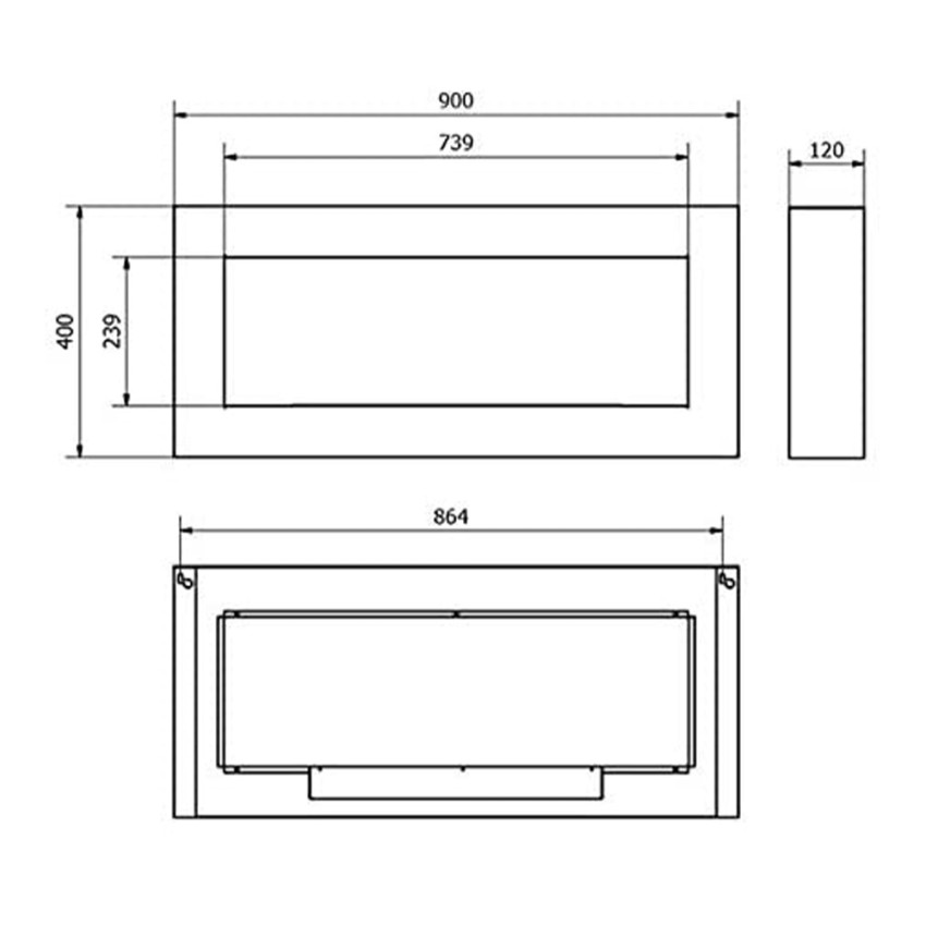 Wall Mounted Bioethanol Fireplace with Frame Divina Fire Siena Nero — 8