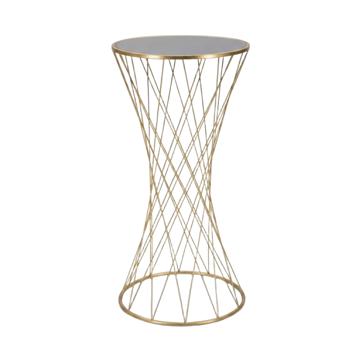 Tall Round Accent Table in Metallo with Mirror Top Tower 80 Mauro Ferretti — 1