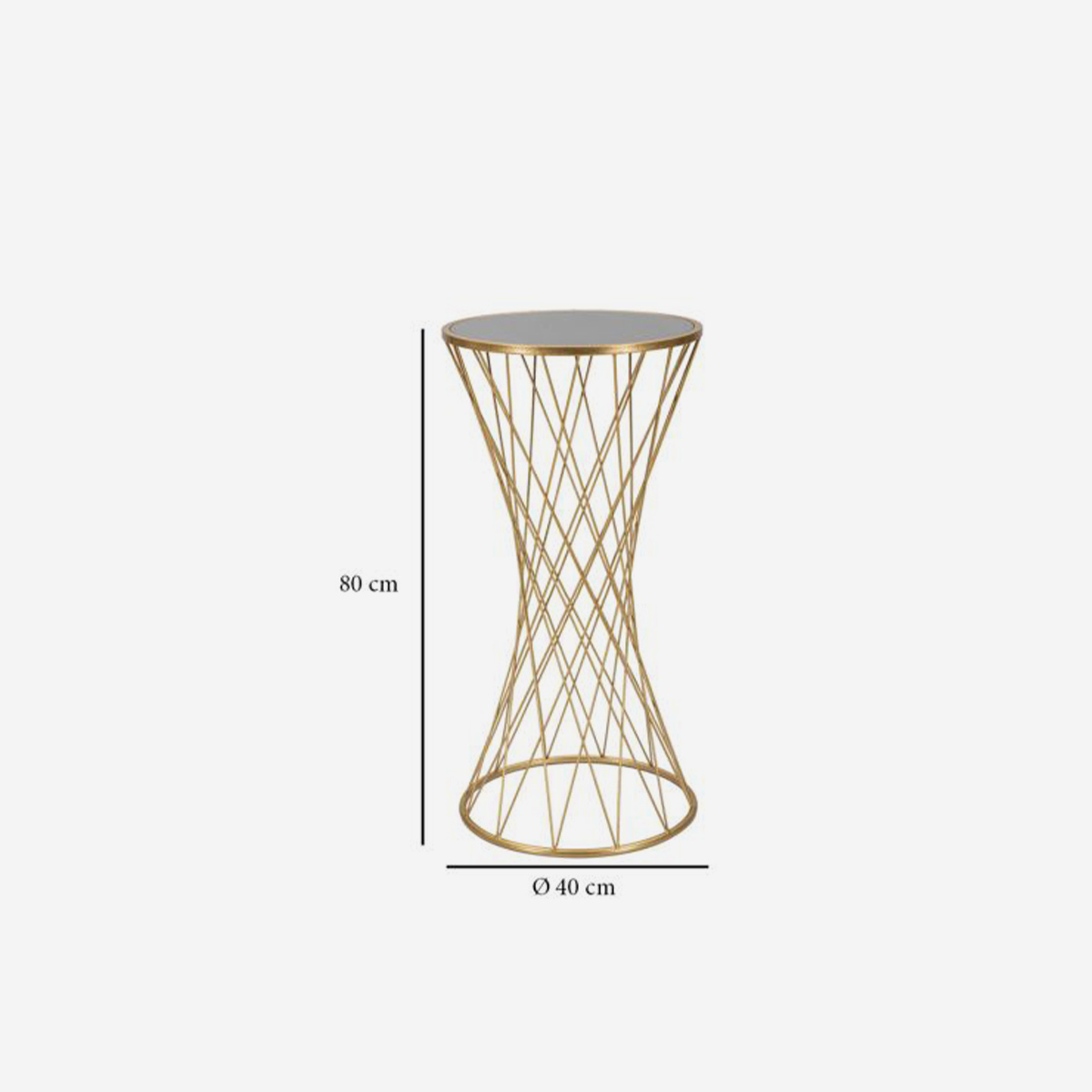 Tall Round Accent Table in Metallo with Mirror Top Tower 80 Mauro Ferretti — 3