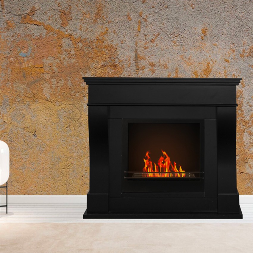 Freestanding Bioethanol Fireplace with Frame Washington Divina Fire — 2