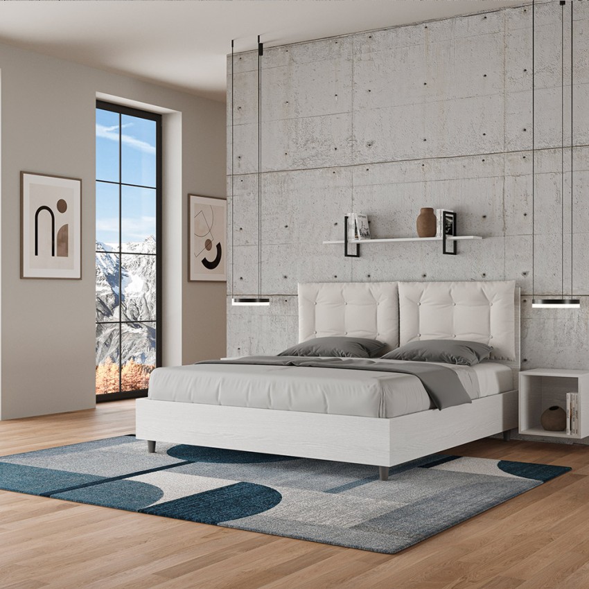 Egos Annalisa Wooden Double Storage Bed 160x190 with Cushions — 2