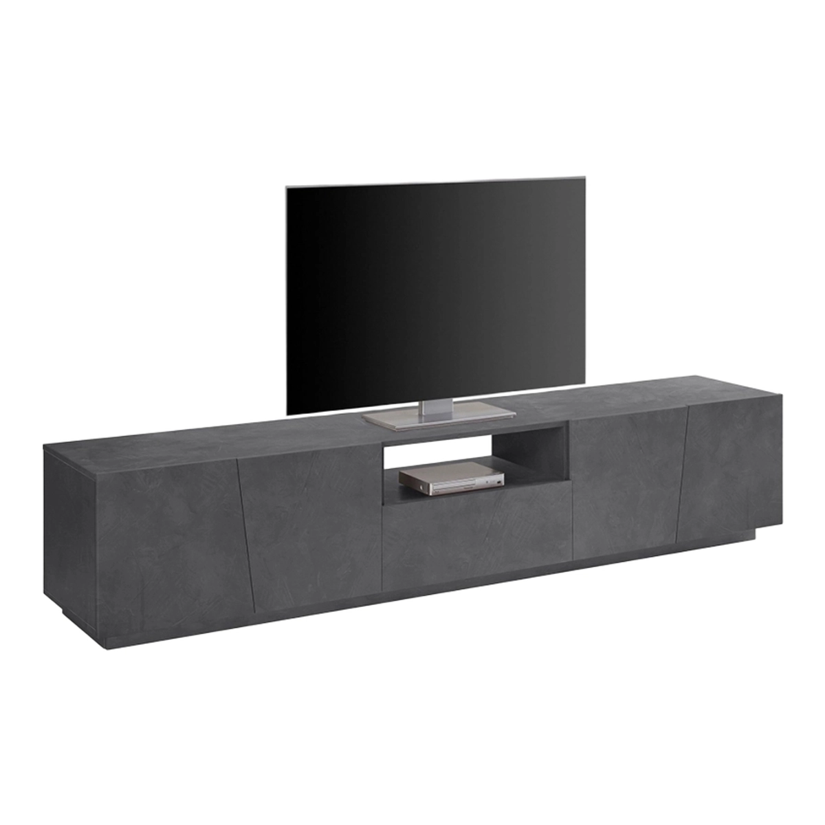 Modern TV cabinet 4 doors sliding drawer 220cm Vega Low Ardesia XL — 5