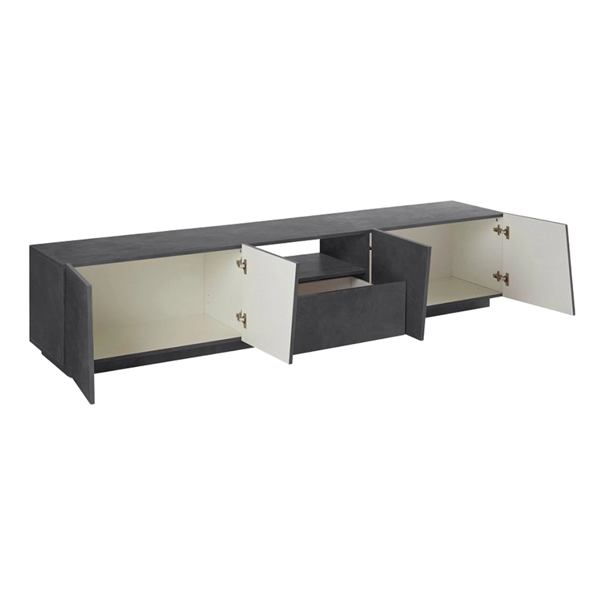 Modern TV cabinet 4 doors sliding drawer 220cm Vega Low Ardesia XL — 6