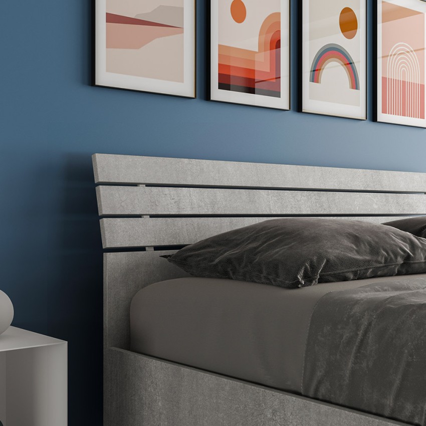 Double storage bed 160x190 cm concrete grey Ankel Nod Itamoby — 3