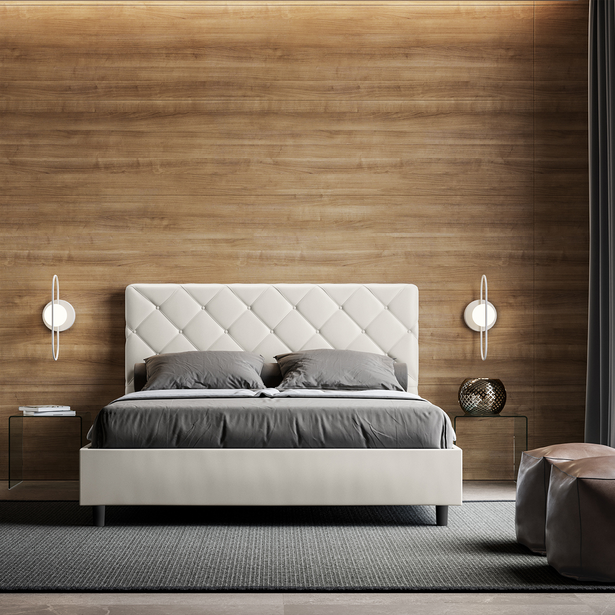 Modern upholstered double bed 170x200 with storage Priya M3 Itamoby — 3