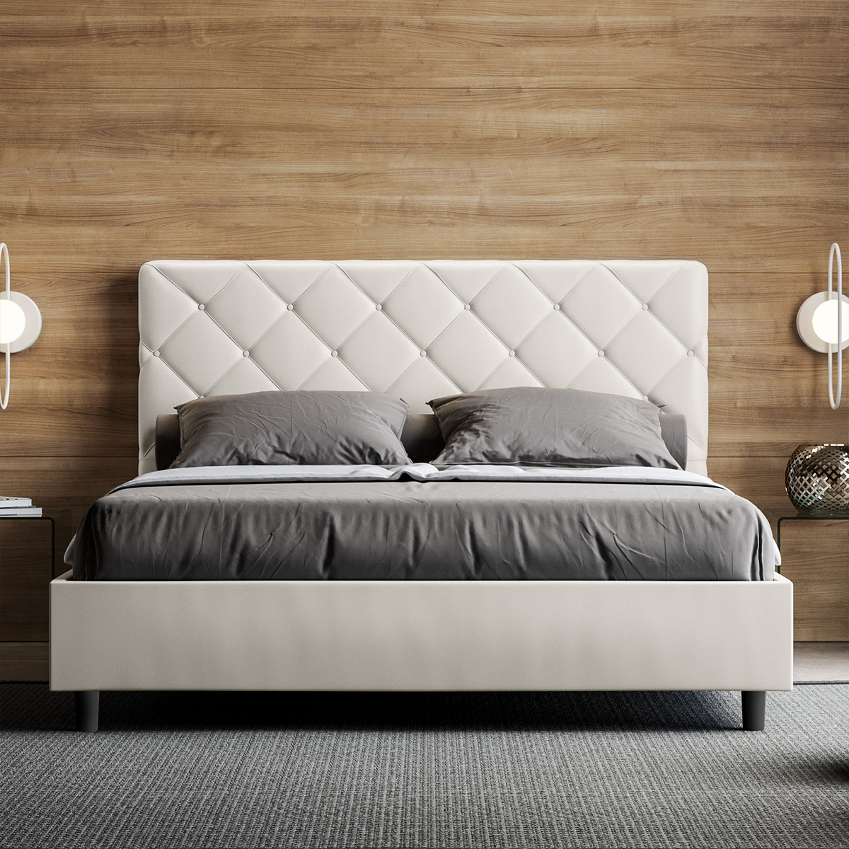 Modern upholstered double bed 170x200 with storage Priya M3 Itamoby — 4