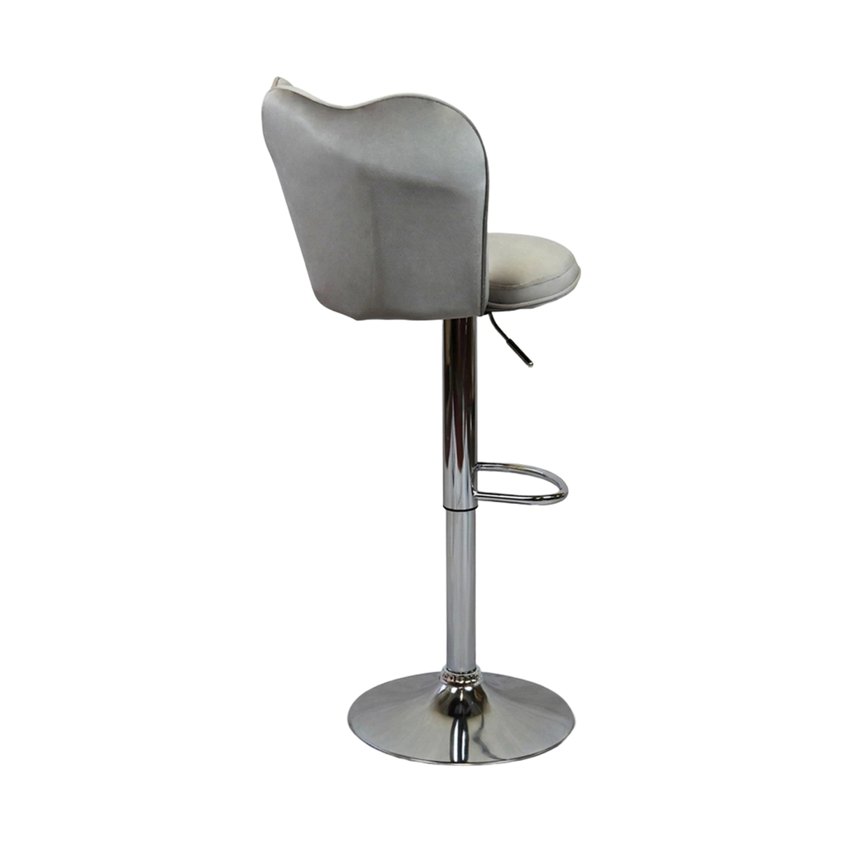 Cosma Eric Velvet and Metal High Kitchen Bar Stool — 4