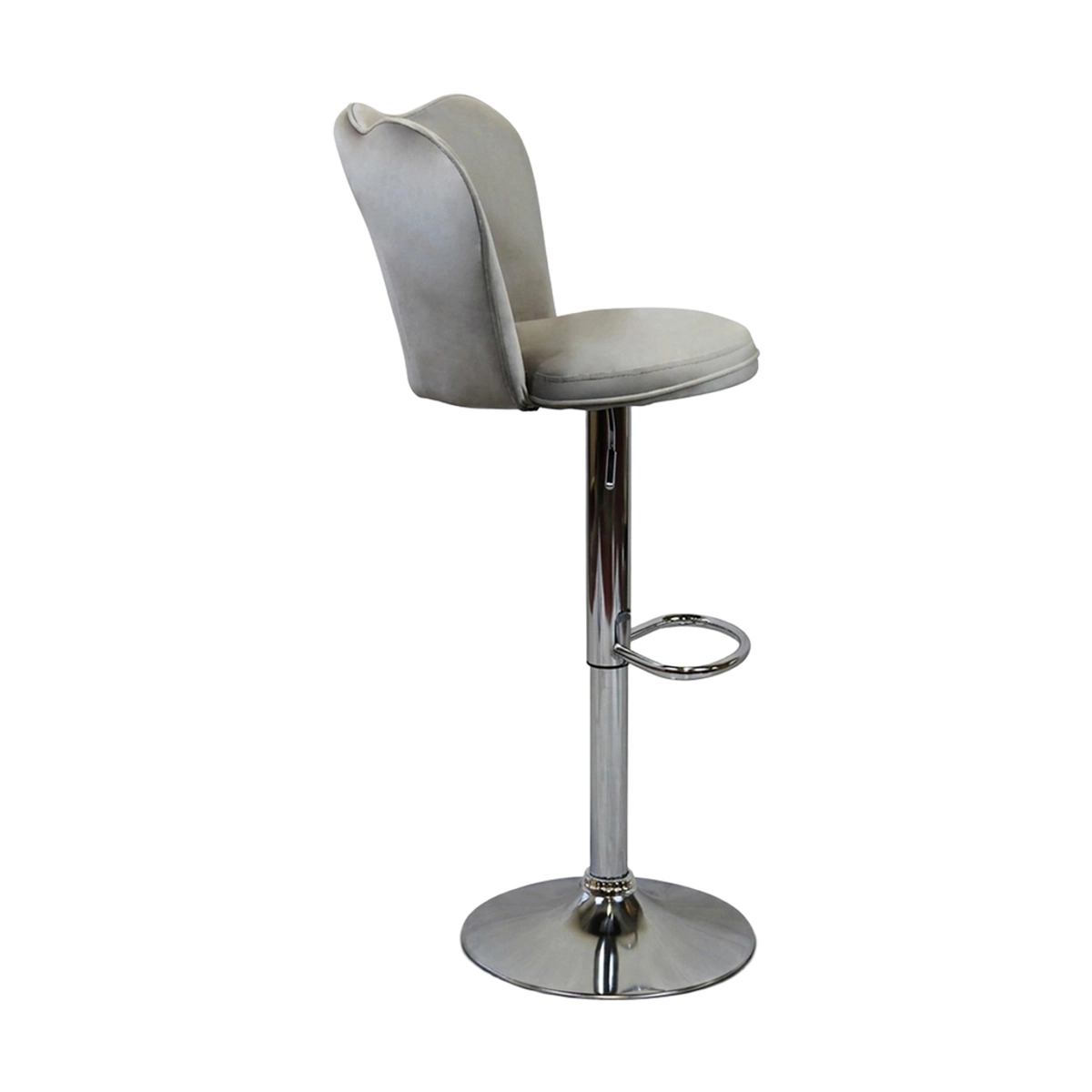 Cosma Eric Velvet and Metal High Kitchen Bar Stool — 5