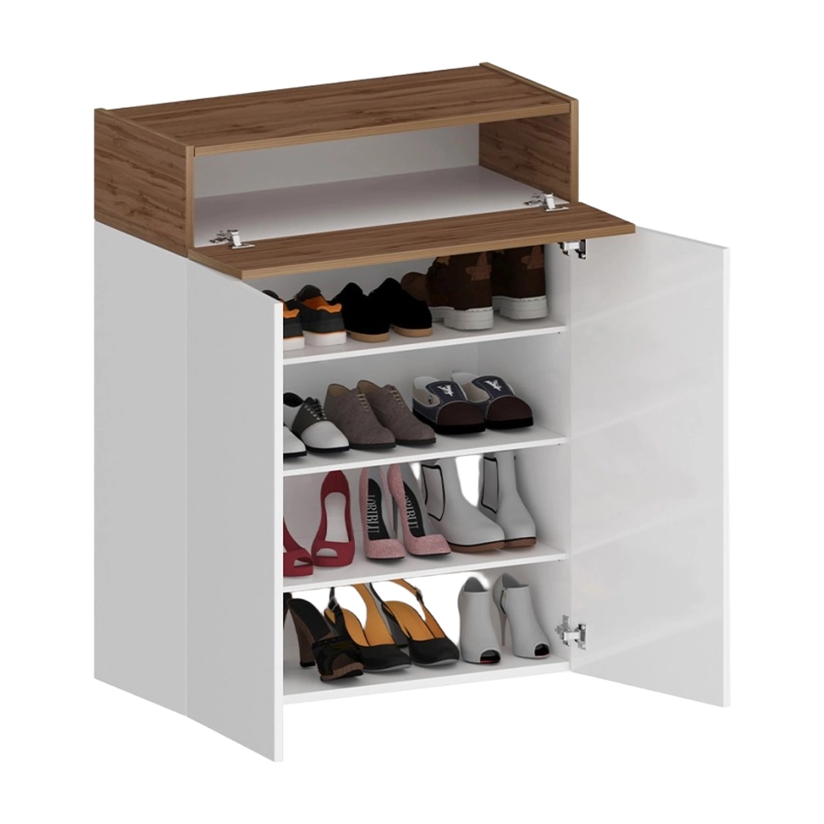 Modern Shoe Cabinet 2 Doors 4 Shelves 76x34x100cm Ayenne Web Furniture — 6