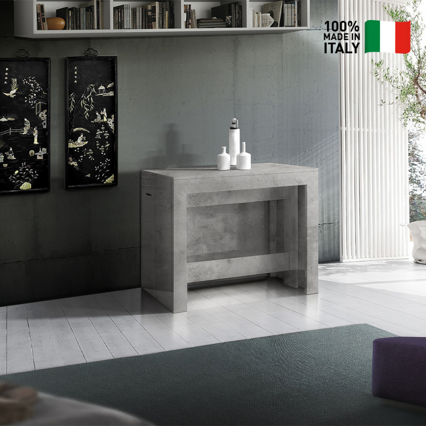 Extendable dining table 90x51-300cm modern design console Pratika Bronx — 3