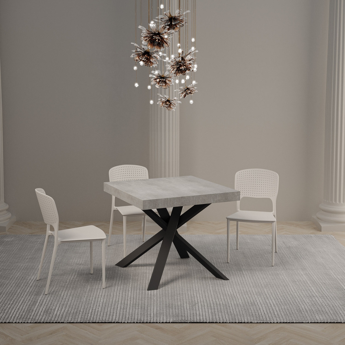 Clerk Modern Extendable Square Dining Table 90x90-194 cm — 3