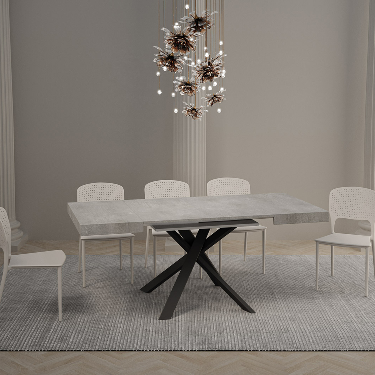 Clerk Modern Extendable Square Dining Table 90x90-194 cm — 2