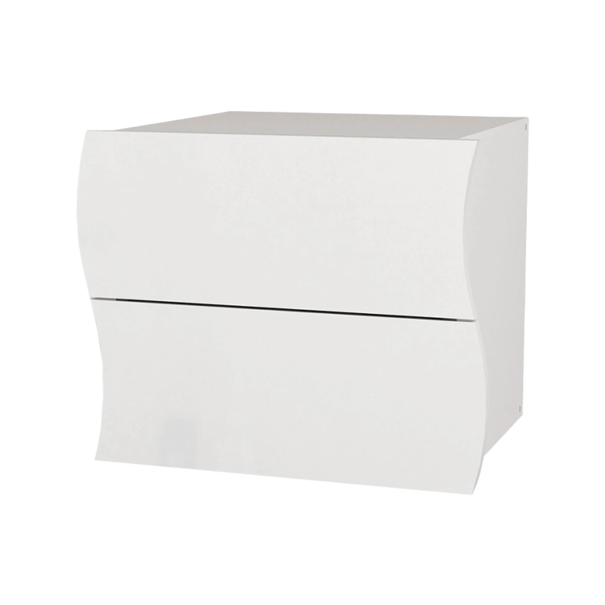 Onda Smart White Gloss 2-Drawer Bedroom Nightstand — 5