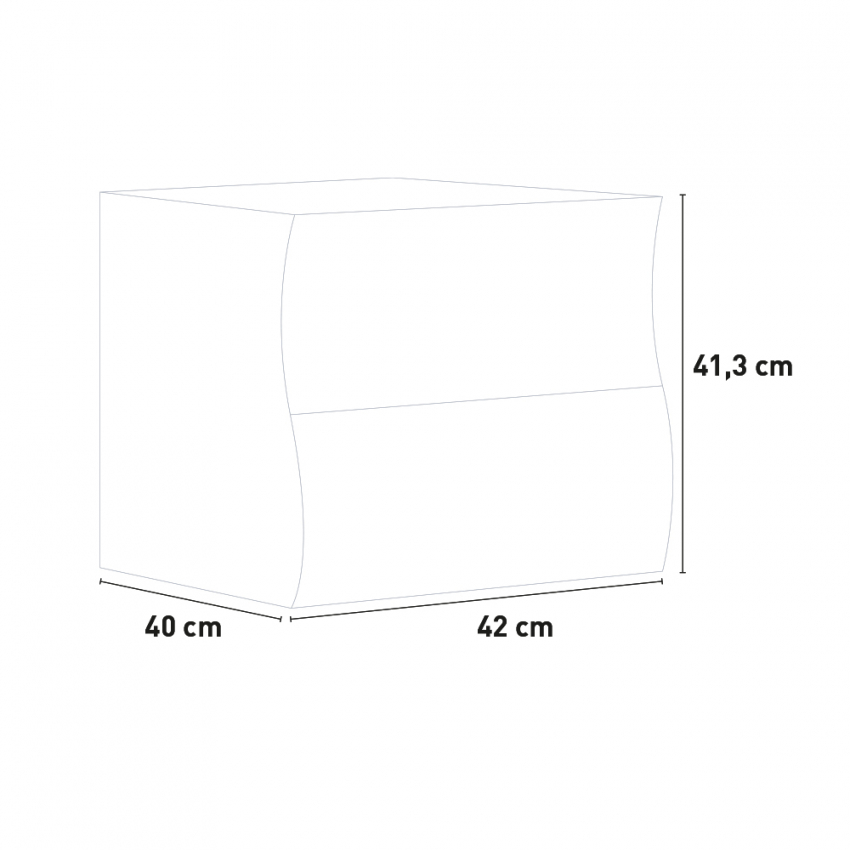 Onda Smart White Gloss 2-Drawer Bedroom Nightstand — 6