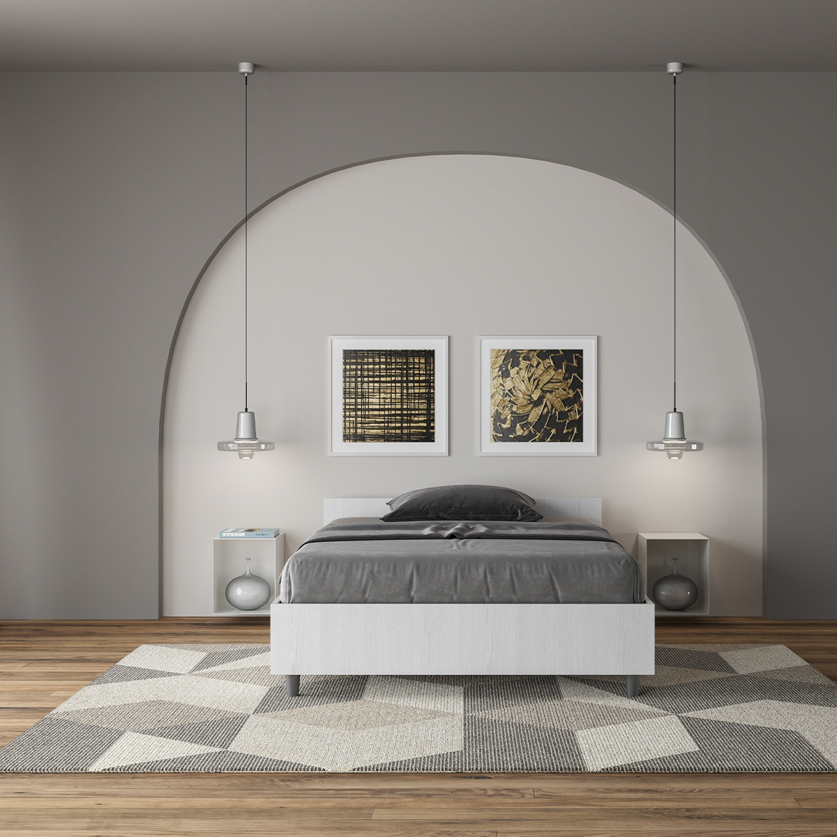 Small Double Storage Bed 120x200 cm Modern Design Nuamo Itamoby — 5