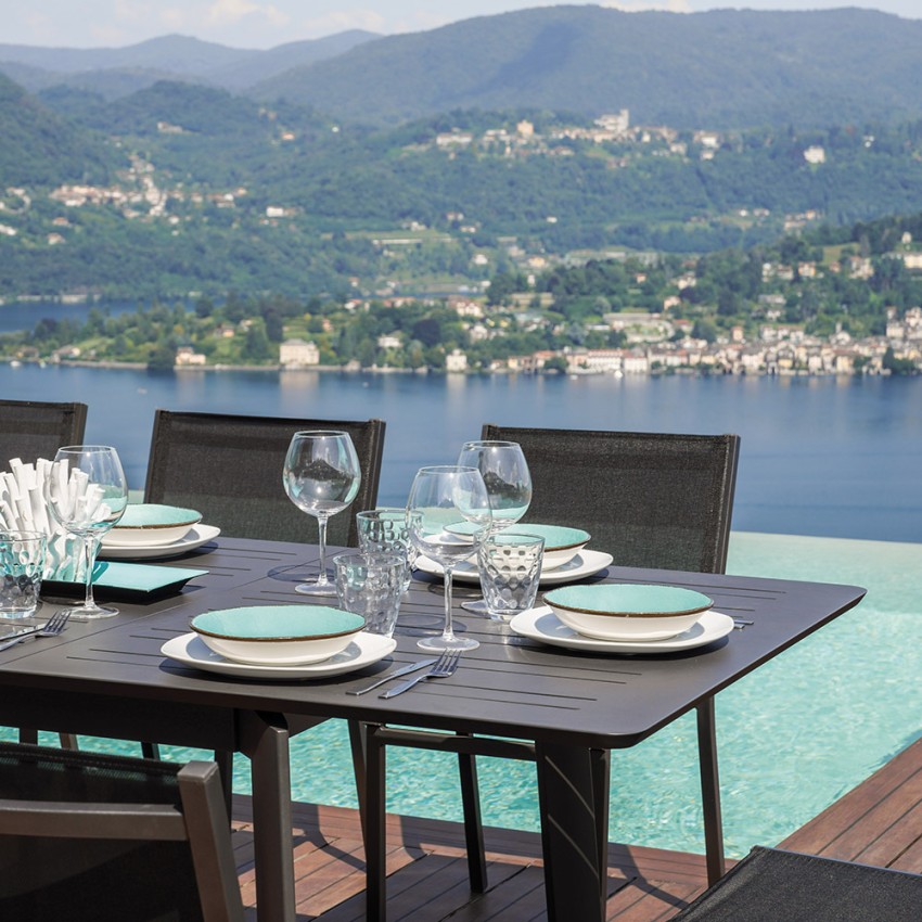 Extendable Garden Dining Table 160-240x102 cm Aluminium Kedels Kend — 4