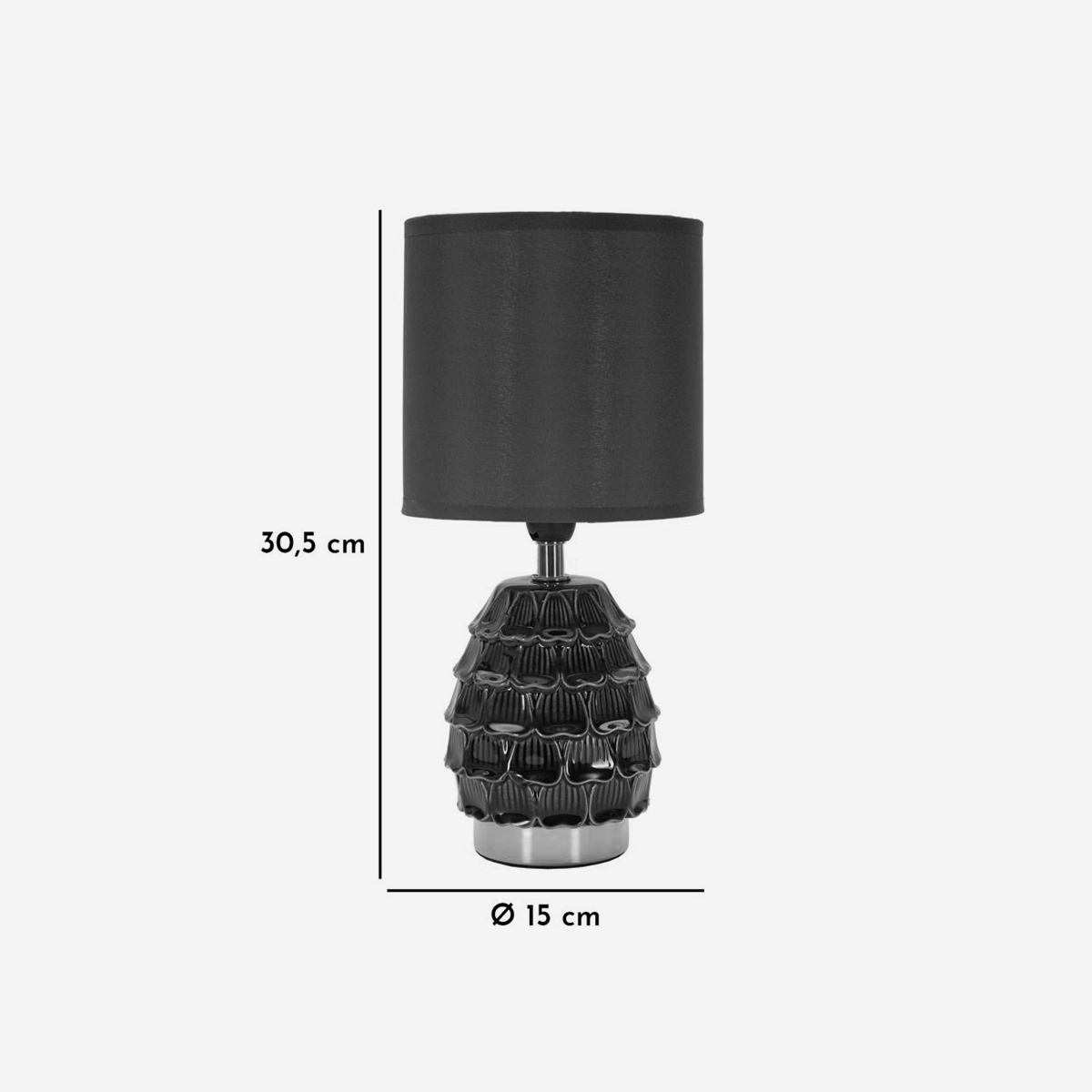 Pigny Bedside Table Lamp in Ceramic and Fabric — 4