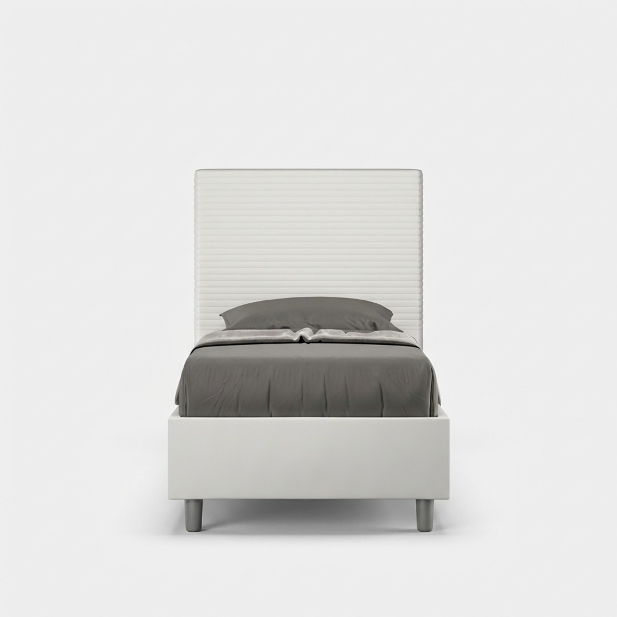 Modern single storage bed 100x200 faux leather Focus S2 — 1