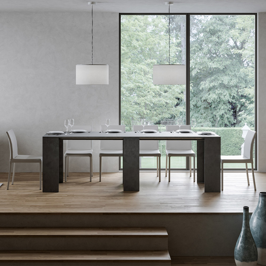 Extendable Console Dining Table 78x47-299cm Anthracite Allin Report — 5