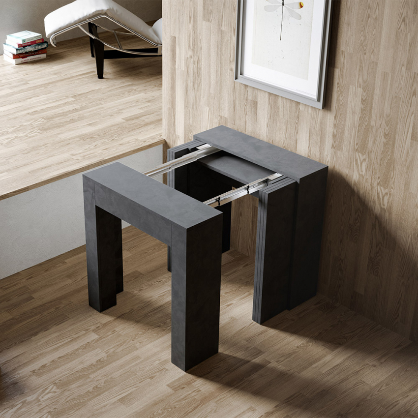 Extendable Console Dining Table 78x47-299cm Anthracite Allin Report — 3