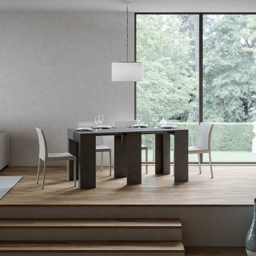 Extendable Console Dining Table 78x47-299cm Anthracite Allin Report — 4