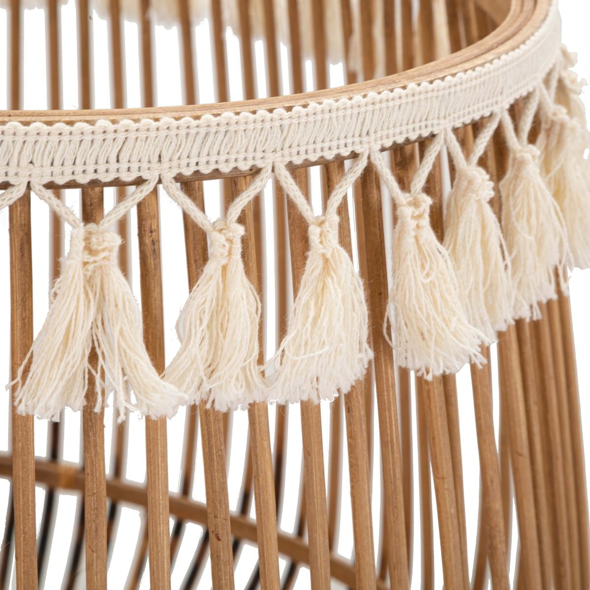 Fuji set of 2 round storage baskets in rattan and fabric — 3