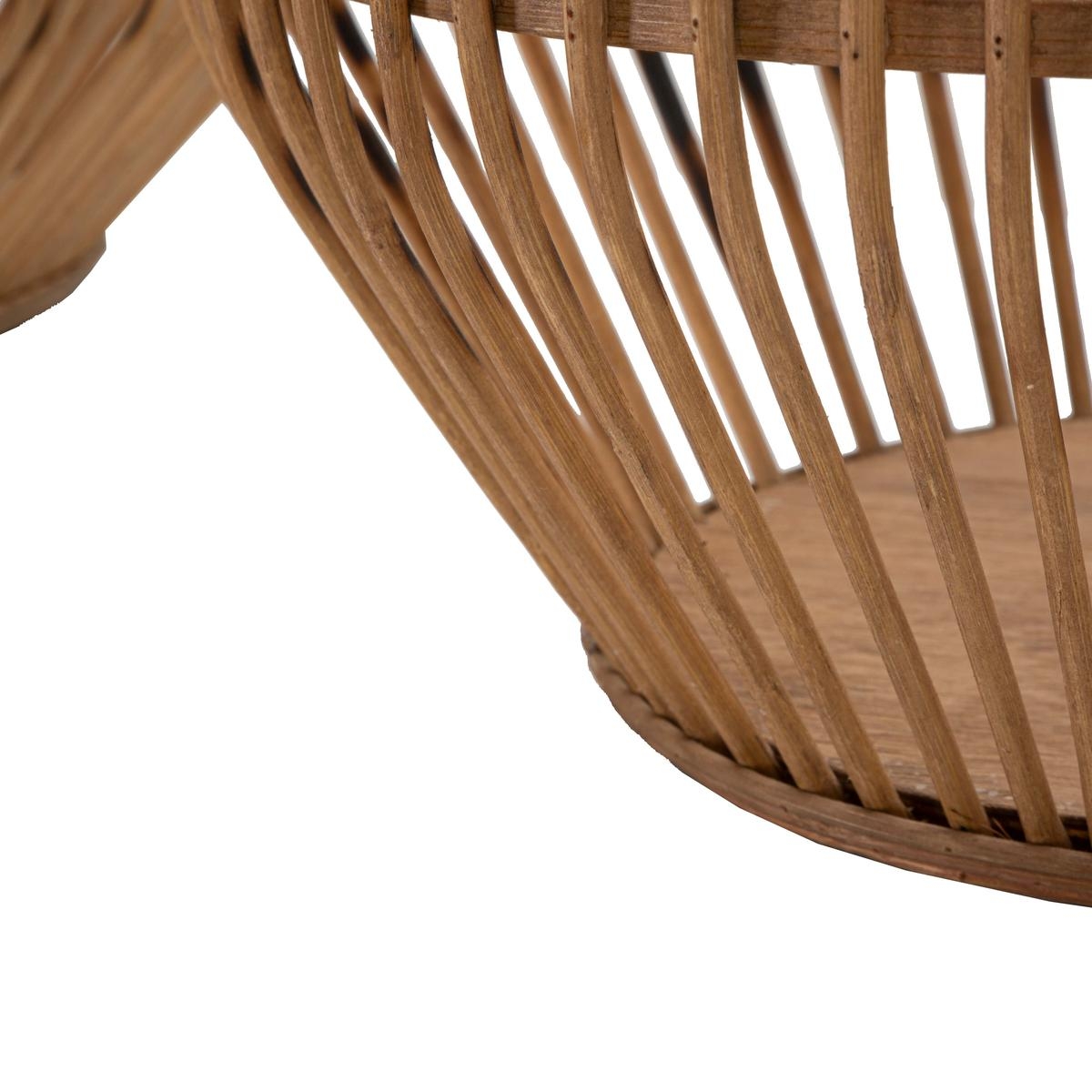Fuji set of 2 round storage baskets in rattan and fabric — 4