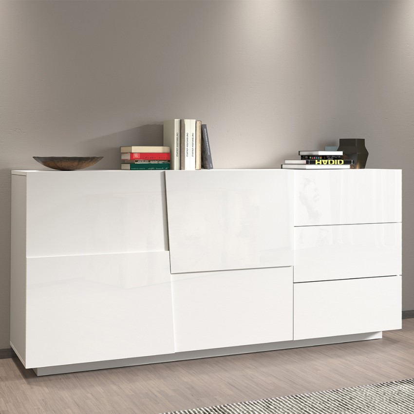 Modern Sideboard 2 Doors 3 Drawers Living Room Bedroom Glencoe Web Furniture — 2