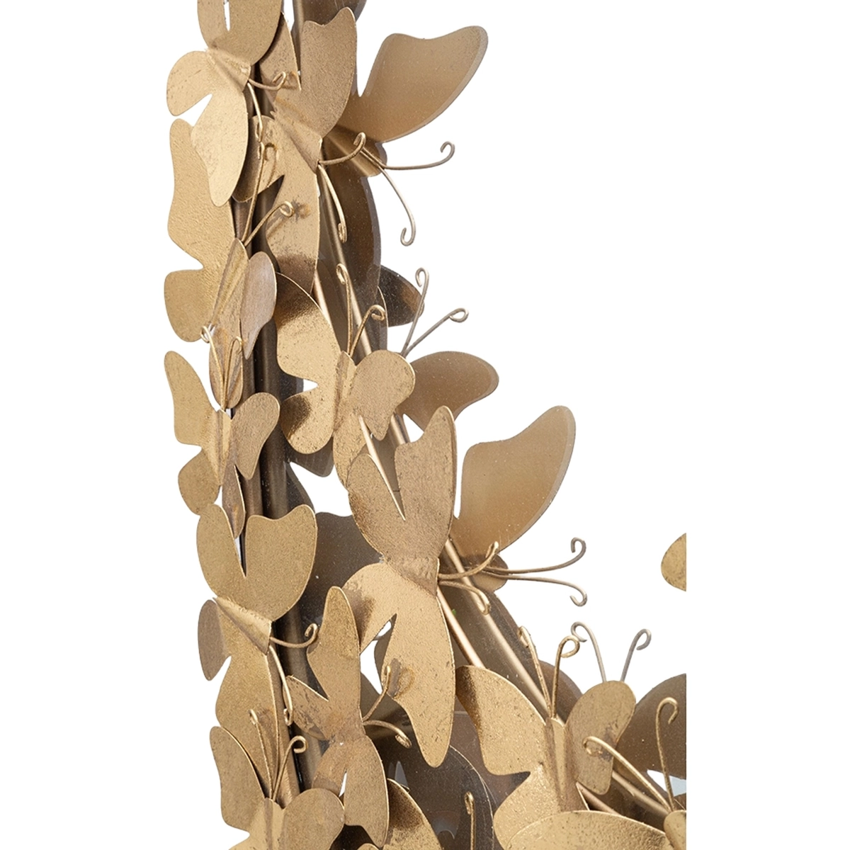 Butterfly Wind Gold Oval Wall Mirror with Decorative Butterflies — 4