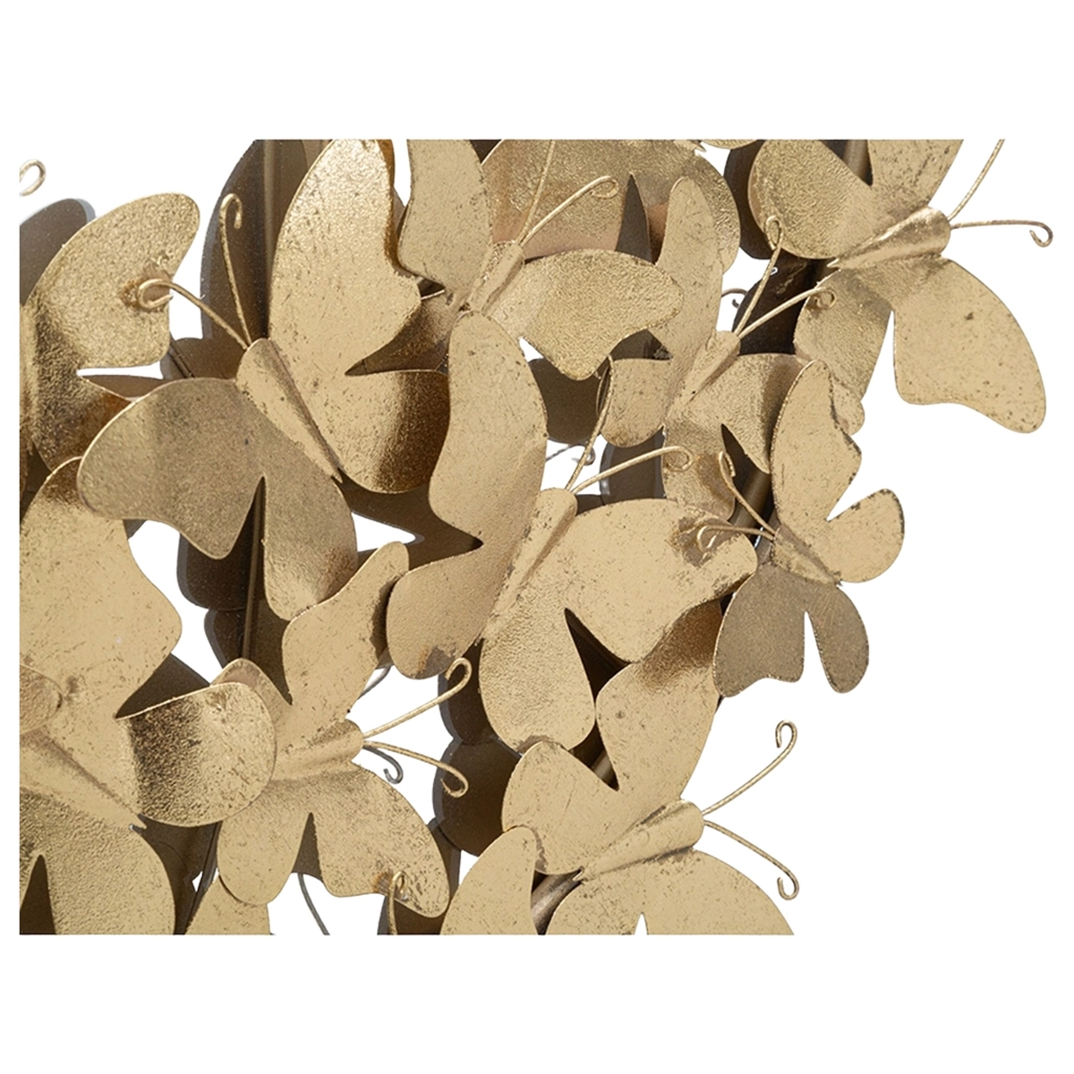Butterfly Wind Gold Oval Wall Mirror with Decorative Butterflies — 3