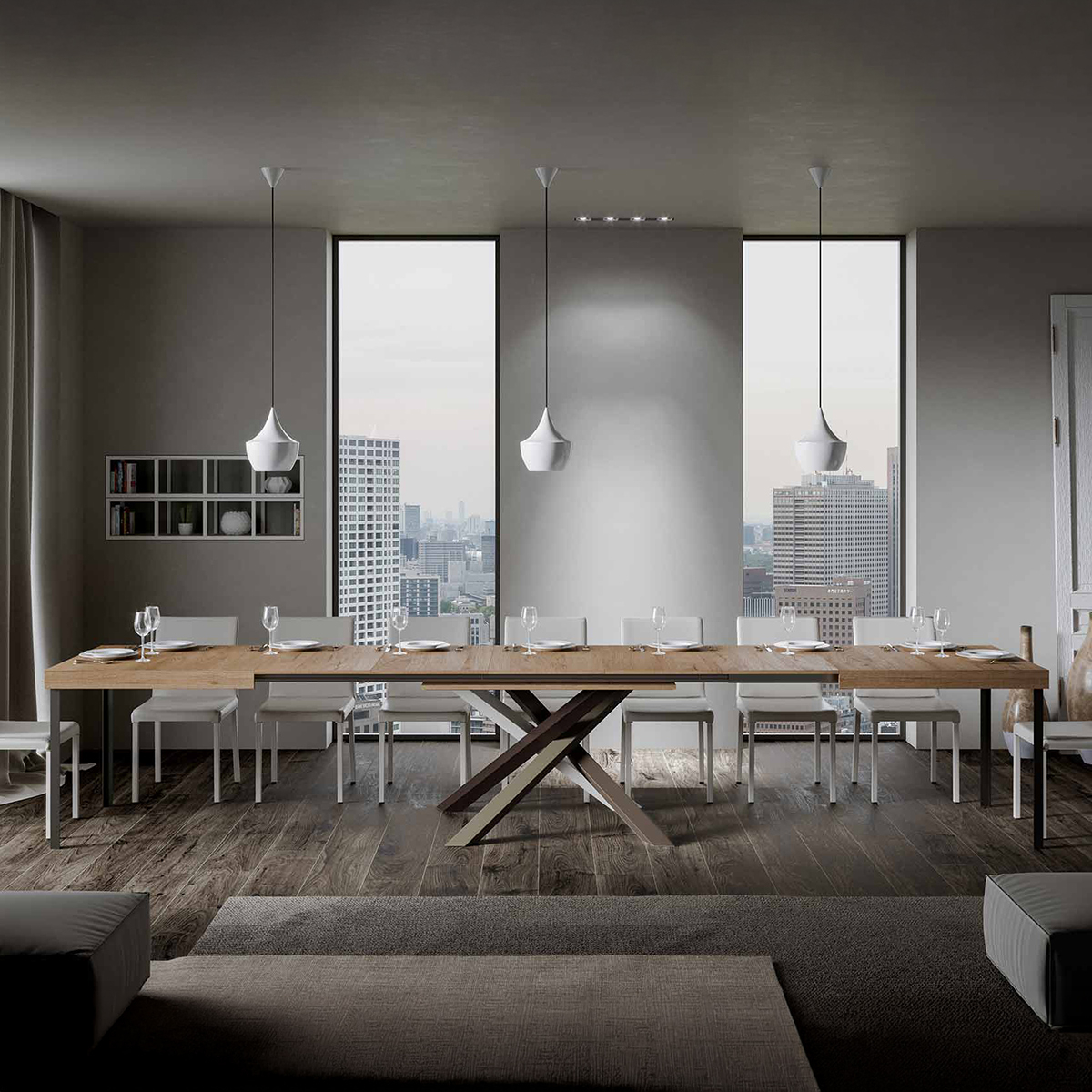 Volantis modern extendable dining table 90x180-440 cm — 4