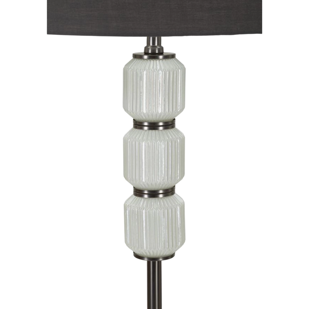 Bright One modern floor lamp with glass and Tessuto shade — 4