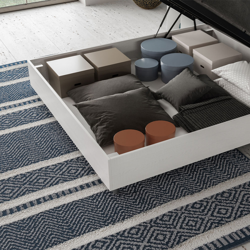 Ankel Double Storage Bed 160x190 cm in White Ash Wood Finish — 3