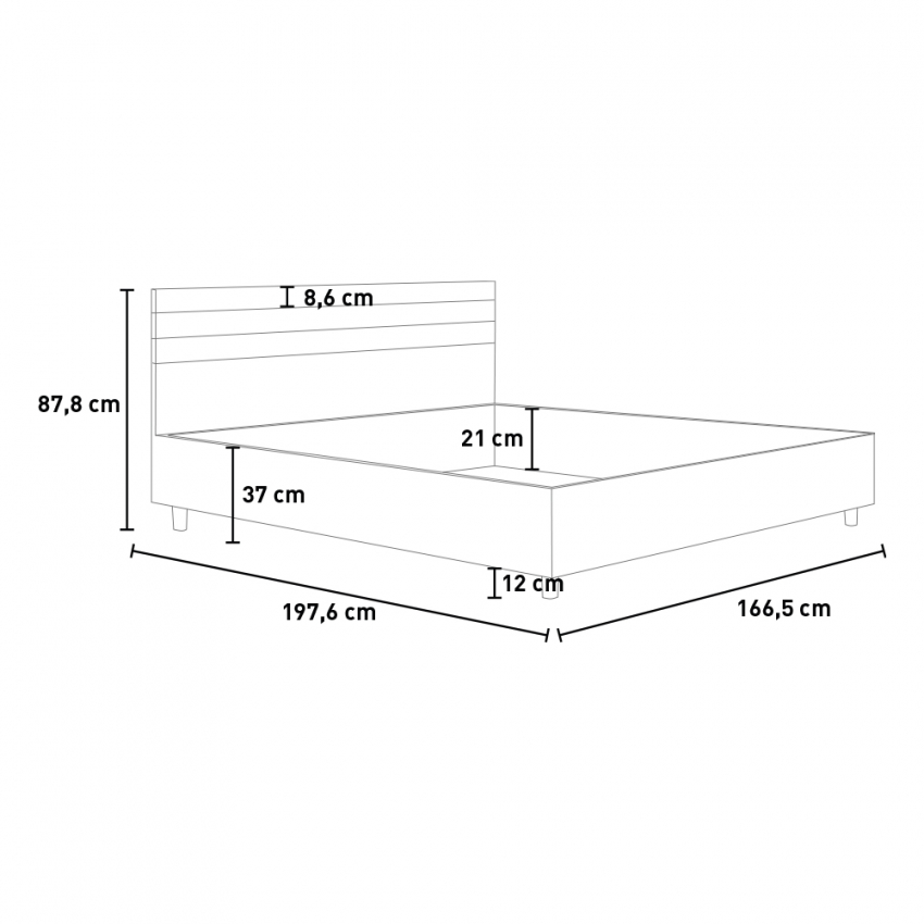 Ankel Double Storage Bed 160x190 cm in White Ash Wood Finish — 6